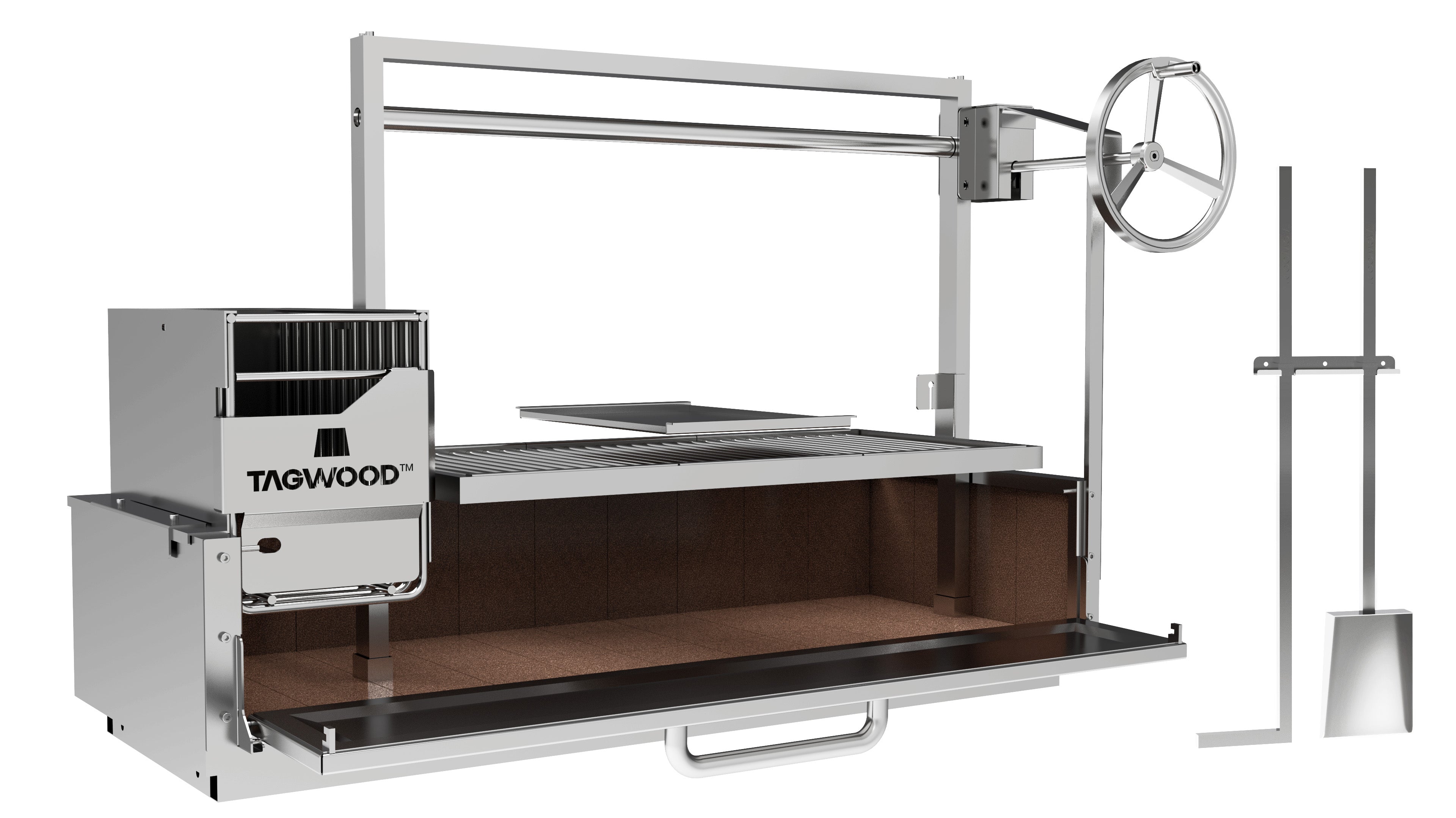 Tagwood BBQ Santa Maria Argentine Wood Fire & Charcoal Gaucho Grill Built in | BBQ05SS-- - TAGWOOD BBQ