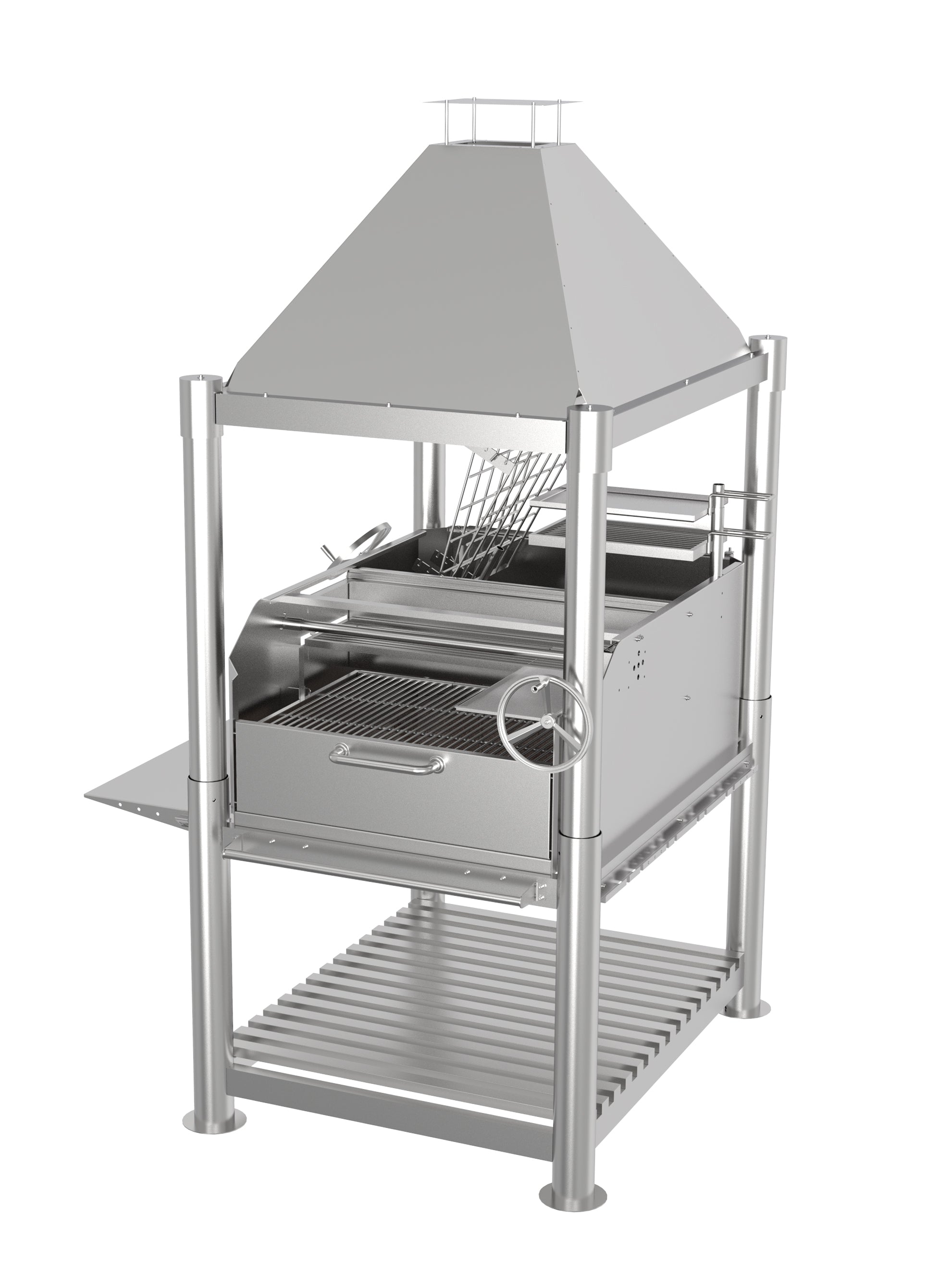 Tagwood BBQ Argentine Santa Maria Wood Fire & Charcoal Gaucho Grill all Stainless Steel | BBQ12SS PRE-ORDER - TAGWOOD BBQ