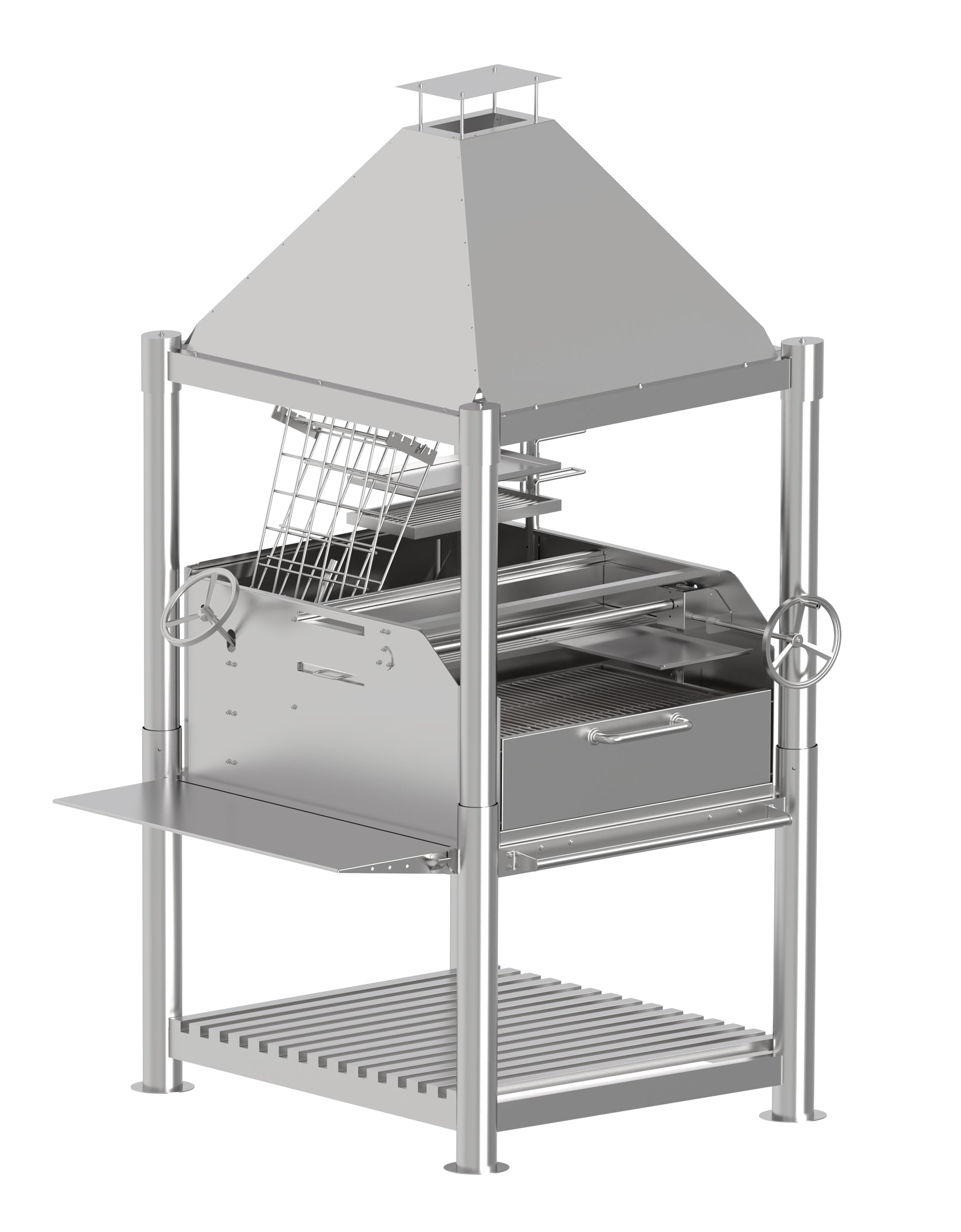Tagwood BBQ Argentine Santa Maria Wood Fire & Charcoal Gaucho Grill all Stainless Steel | BBQ12SS PRE-ORDER - TAGWOOD BBQ