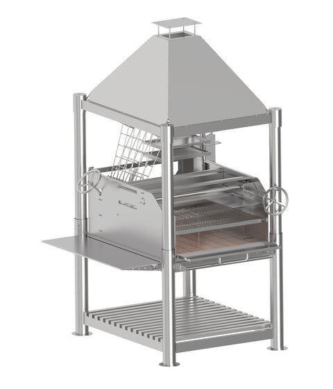 Tagwood BBQ Argentine Santa Maria Wood Fire & Charcoal Gaucho Grill all Stainless Steel | BBQ12SS PRE-ORDER - TAGWOOD BBQ