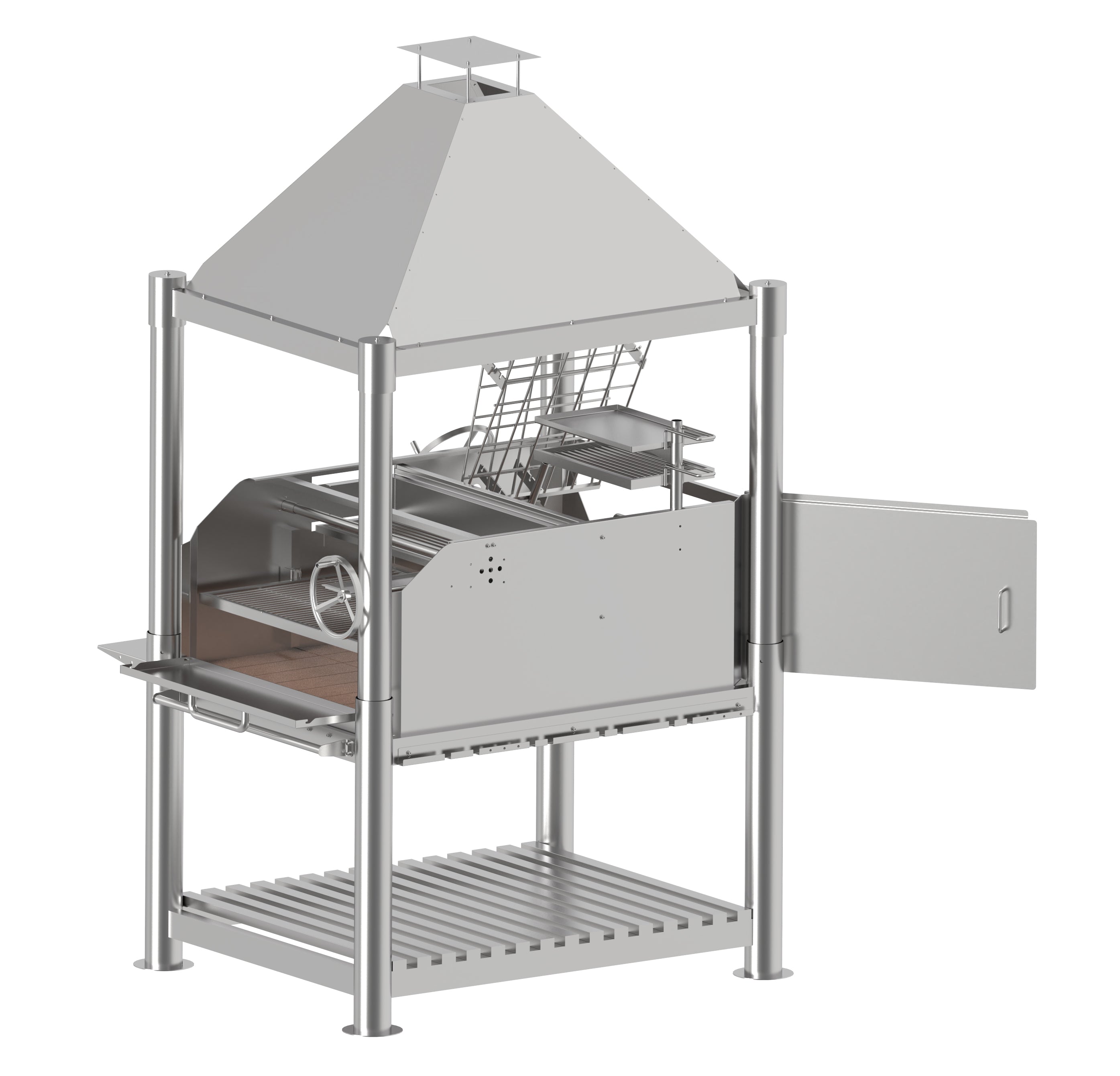 Tagwood BBQ Argentine Santa Maria Wood Fire & Charcoal Gaucho Grill all Stainless Steel | BBQ12SS PRE-ORDER - TAGWOOD BBQ