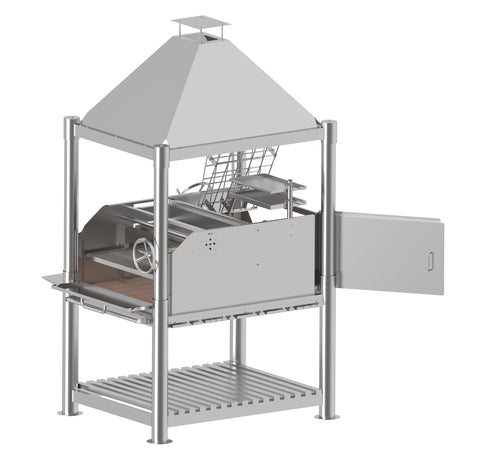 Tagwood BBQ Argentine Santa Maria Wood Fire & Charcoal Gaucho Grill all Stainless Steel | BBQ12SS PRE-ORDER - TAGWOOD BBQ