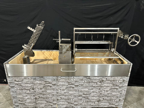 Tagwood BBQ Insert Style Argentine Santa Maria Wood Fire & Charcoal Gaucho Grill without firebricks | BBQ09SS -- - TAGWOOD BBQ STORES