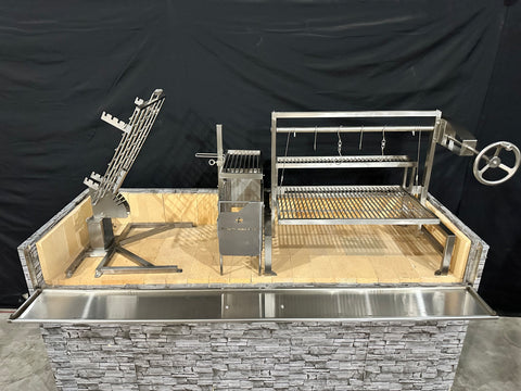 Tagwood BBQ Insert Style Argentine Santa Maria Wood Fire & Charcoal Gaucho Grill without firebricks | BBQ09SS -- - TAGWOOD BBQ STORES