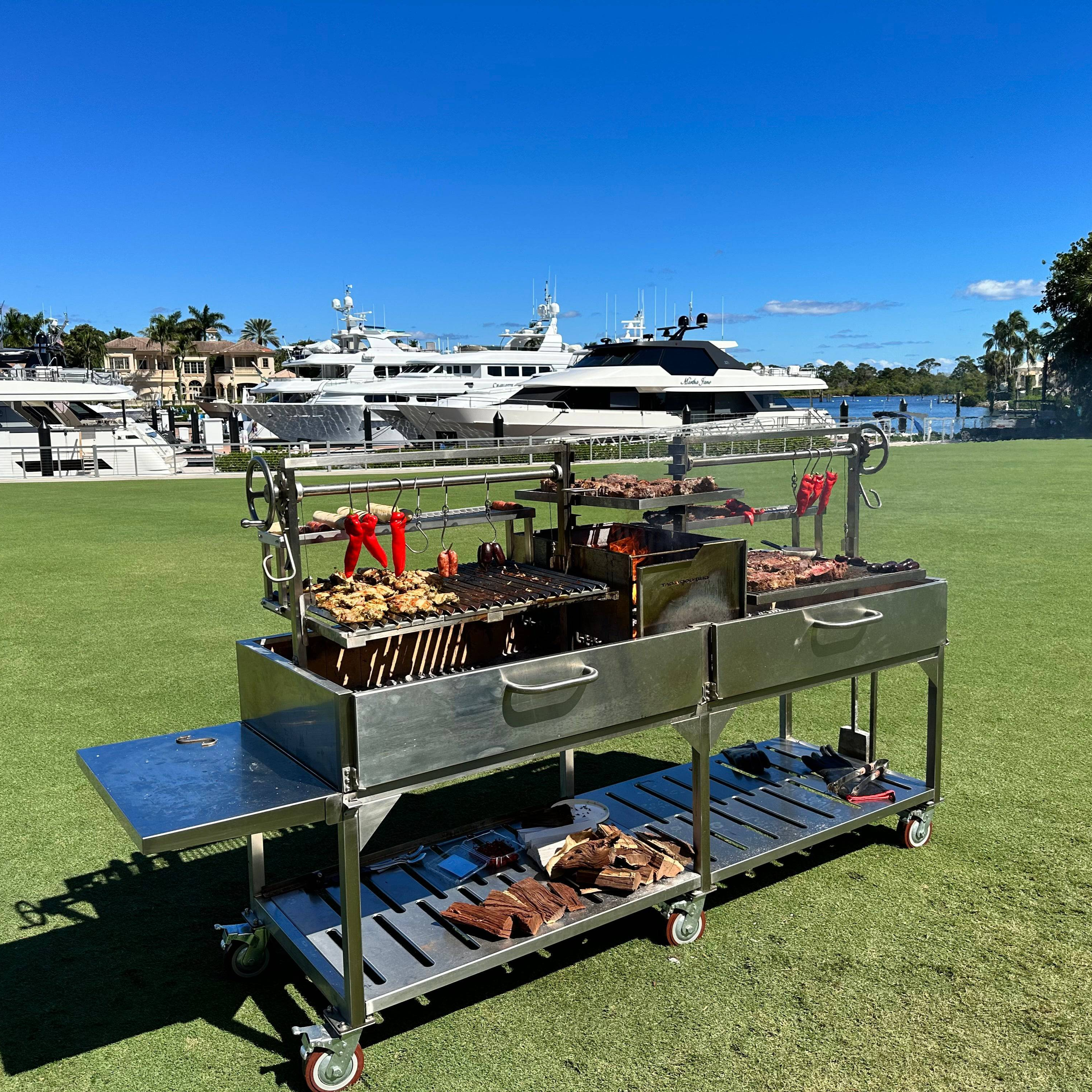 Tagwood BBQ Double Argentine Santa Maria Wood Fire & Charcoal Gaucho Grill | BBQ24SS OPEN FIRE COOKING - PRE-ORDER
