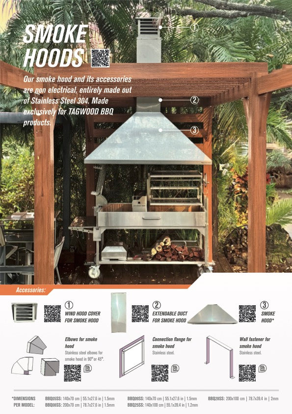 Tagwood BBQ Connection flange for Smoke Hood -- - TAGWOOD BBQ