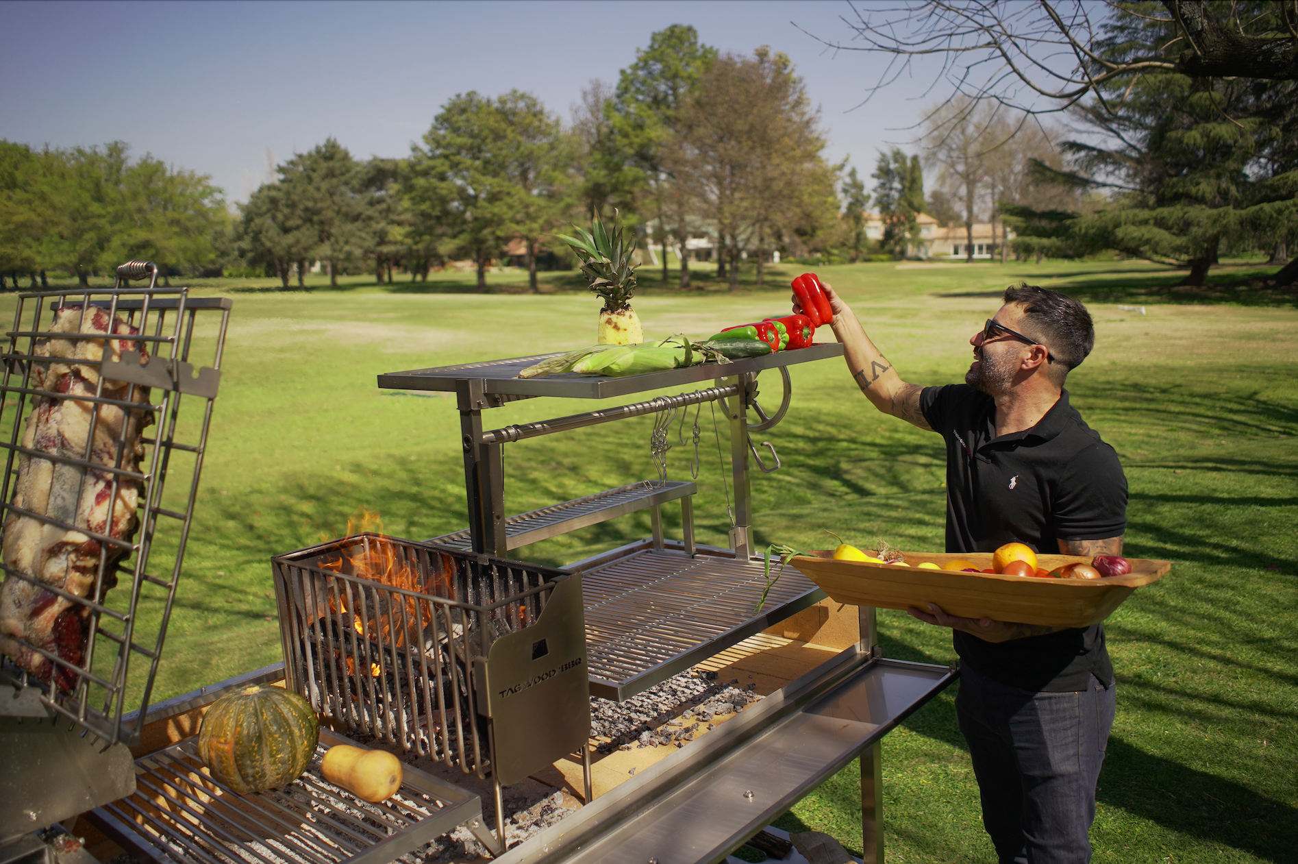 Tagwood BBQ Argentine Santa Maria Wood Fire & Charcoal Gaucho Grill | BBQ26SS -- - TAGWOOD BBQ