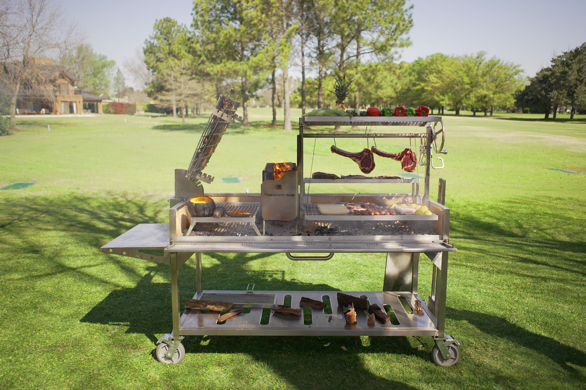 Tagwood BBQ Argentine Santa Maria Wood Fire & Charcoal Gaucho Grill | BBQ26SS -- - TAGWOOD BBQ