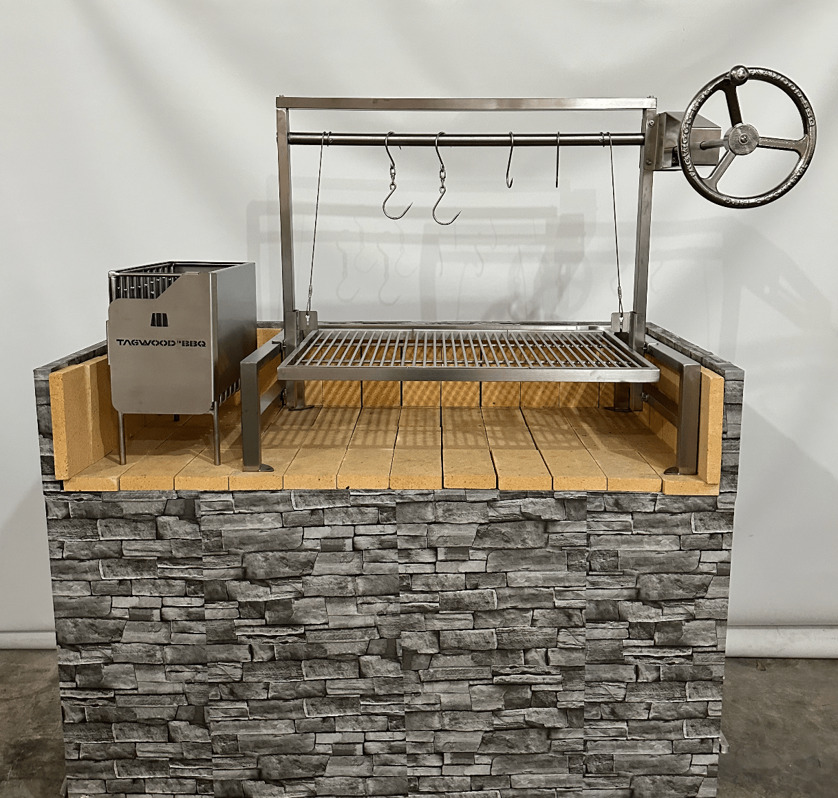 Tagwood BBQ Insert Style Argentine Santa Maria Wood Fire & Charcoal Gaucho Grill without firebricks | BBQ09SS -- - TAGWOOD BBQ STORES