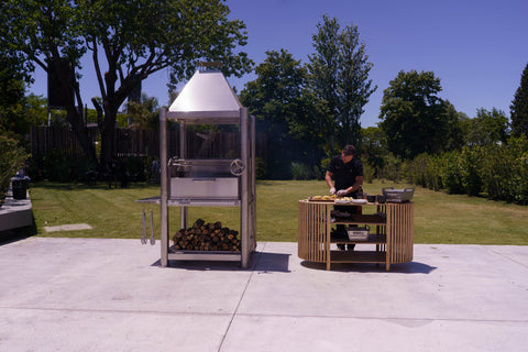 Tagwood BBQ Argentine Santa Maria Wood Fire & Charcoal Gaucho Grill all Stainless Steel | BBQ02SS OPEN FIRE COOKING - - TAGWOOD BBQ
