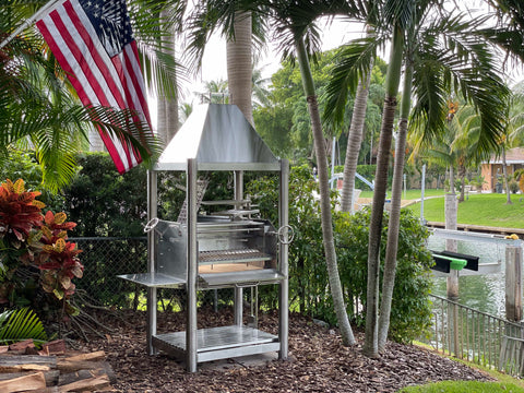 Tagwood BBQ Argentine Santa Maria Wood Fire & Charcoal Gaucho Grill all Stainless Steel | BBQ02SS OPEN FIRE COOKING - - TAGWOOD BBQ