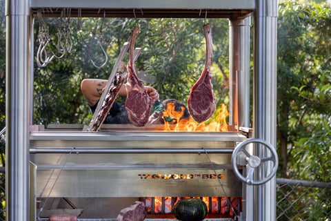 Tagwood BBQ Argentine Santa Maria Wood Fire & Charcoal Gaucho Grill all Stainless Steel | BBQ02SS OPEN FIRE COOKING - - TAGWOOD BBQ