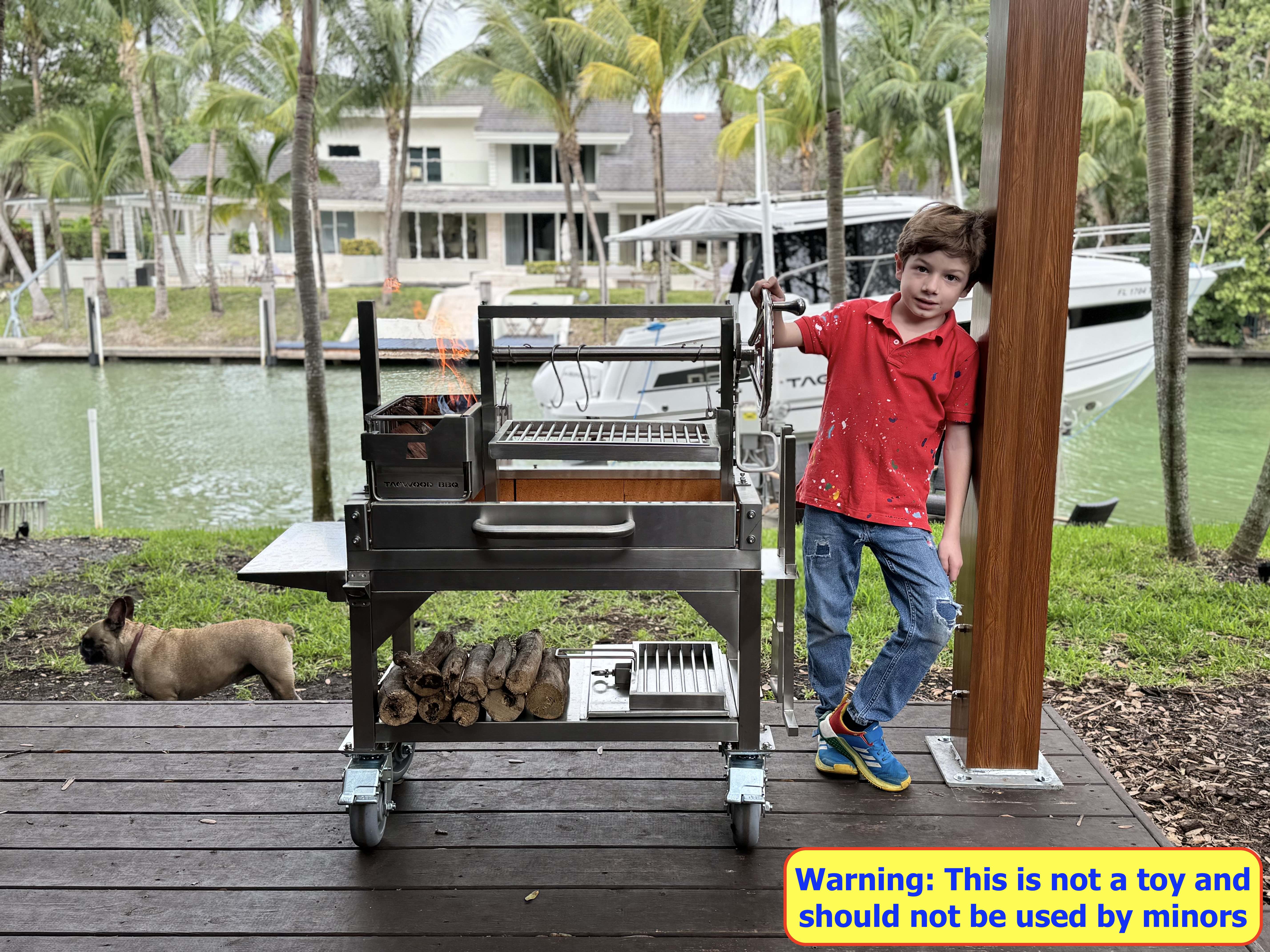 Tagwood BBQ Argentine Santa Maria Wood Fire & Charcoal Gaucho Grill | BBQ03SS MINI - - TAGWOOD BBQ