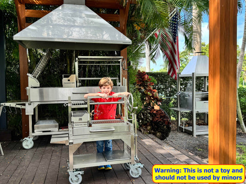 Tagwood BBQ Argentine Santa Maria Wood Fire & Charcoal Gaucho Grill | BBQ03SS MINI - - TAGWOOD BBQ