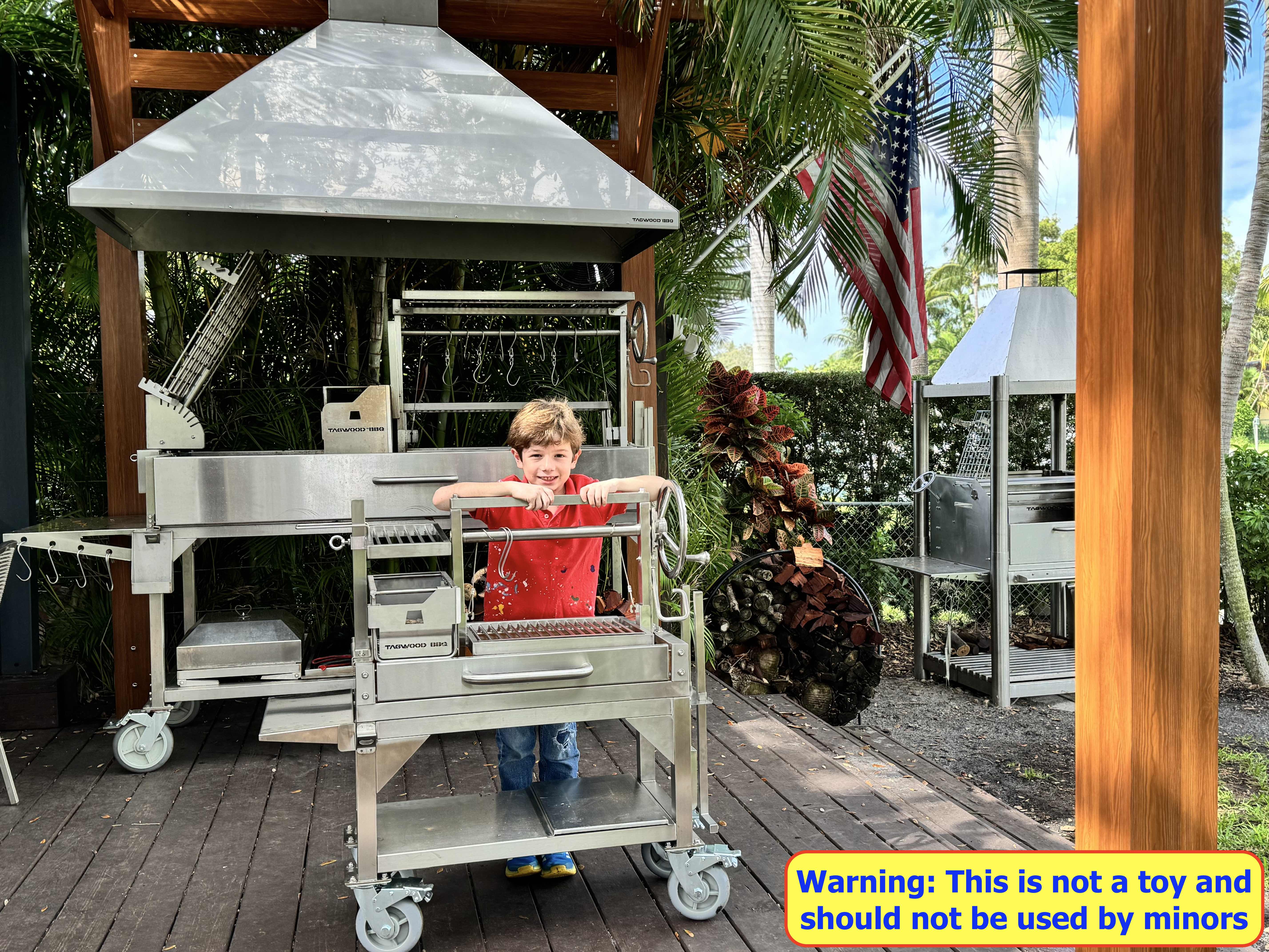 Tagwood BBQ Argentine Santa Maria Wood Fire & Charcoal Gaucho Grill | BBQ03SS MINI - - TAGWOOD BBQ