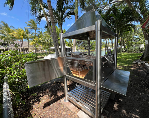 Tagwood BBQ Argentine Santa Maria Wood Fire & Charcoal Gaucho Grill all Stainless Steel | BBQ12SS PRE-ORDER - TAGWOOD BBQ