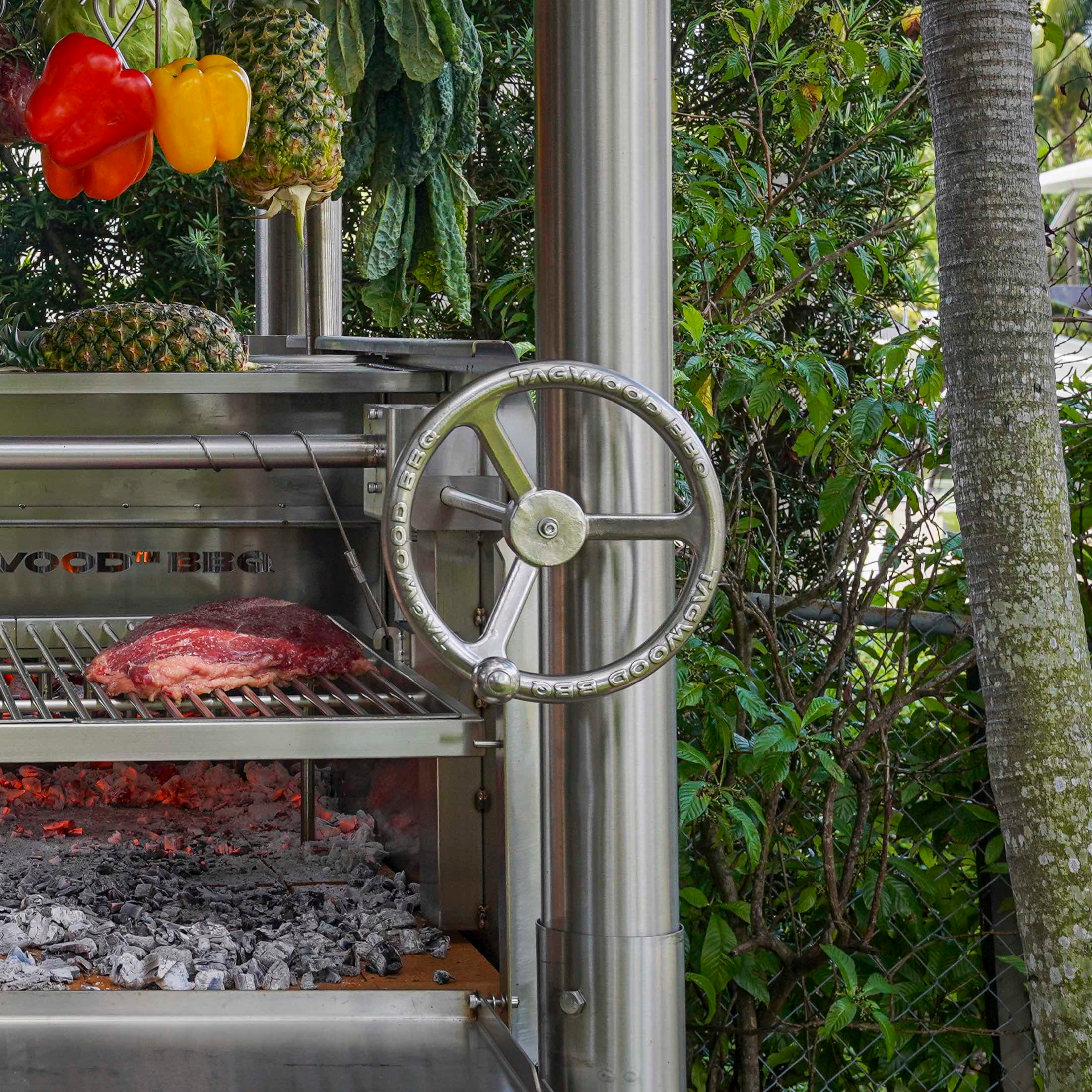 Tagwood BBQ Argentine Santa Maria Wood Fire & Charcoal Gaucho Grill all Stainless Steel | BBQ12SS