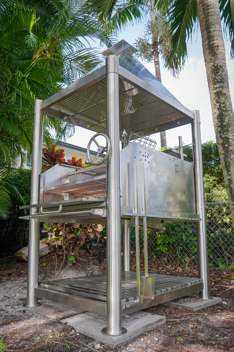 Tagwood BBQ Argentine Santa Maria Wood Fire & Charcoal Gaucho Grill all Stainless Steel | BBQ12SS - TAGWOOD BBQ
