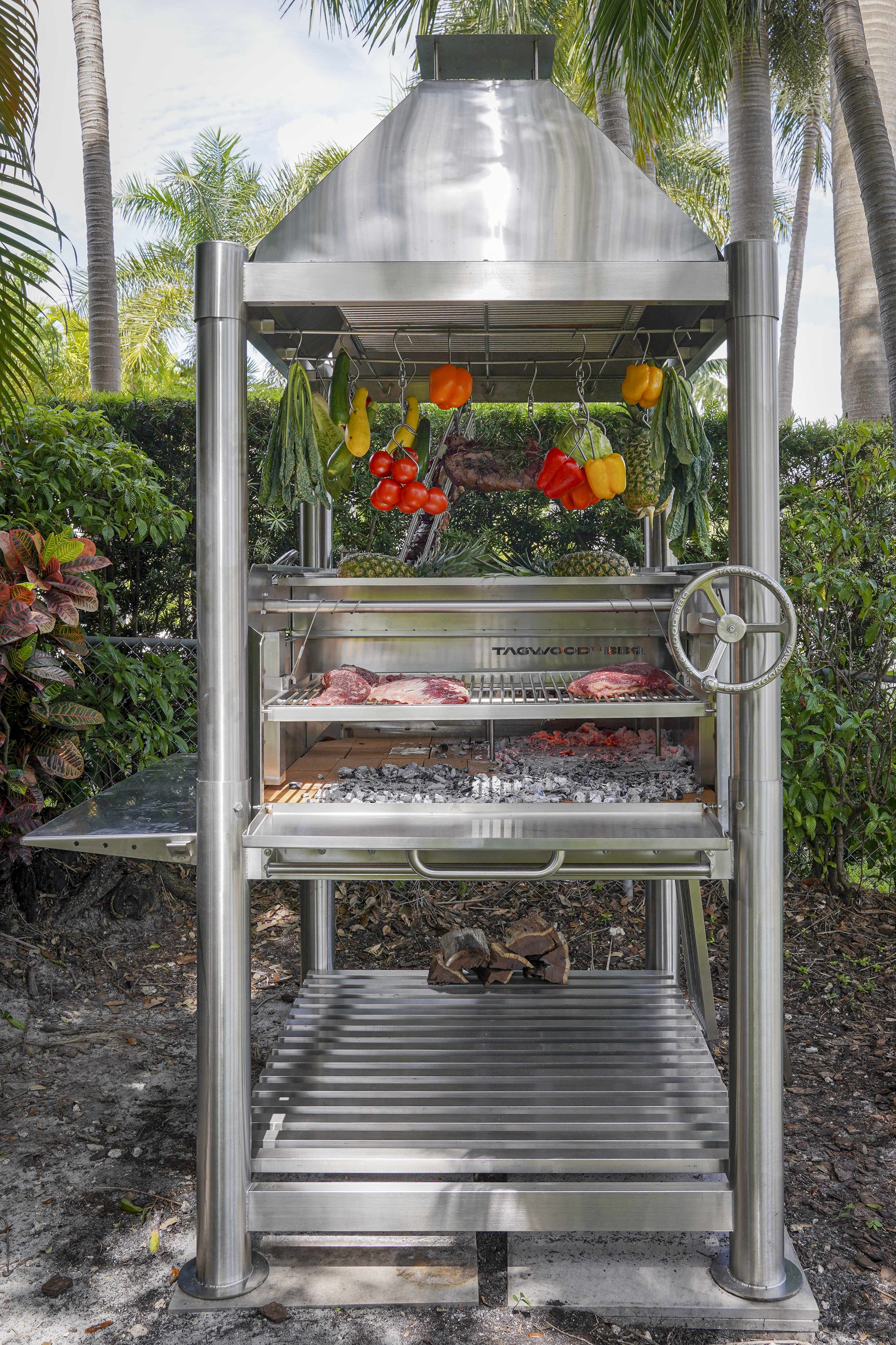 Tagwood BBQ Argentine Santa Maria Wood Fire & Charcoal Gaucho Grill all Stainless Steel | BBQ12SS - TAGWOOD BBQ