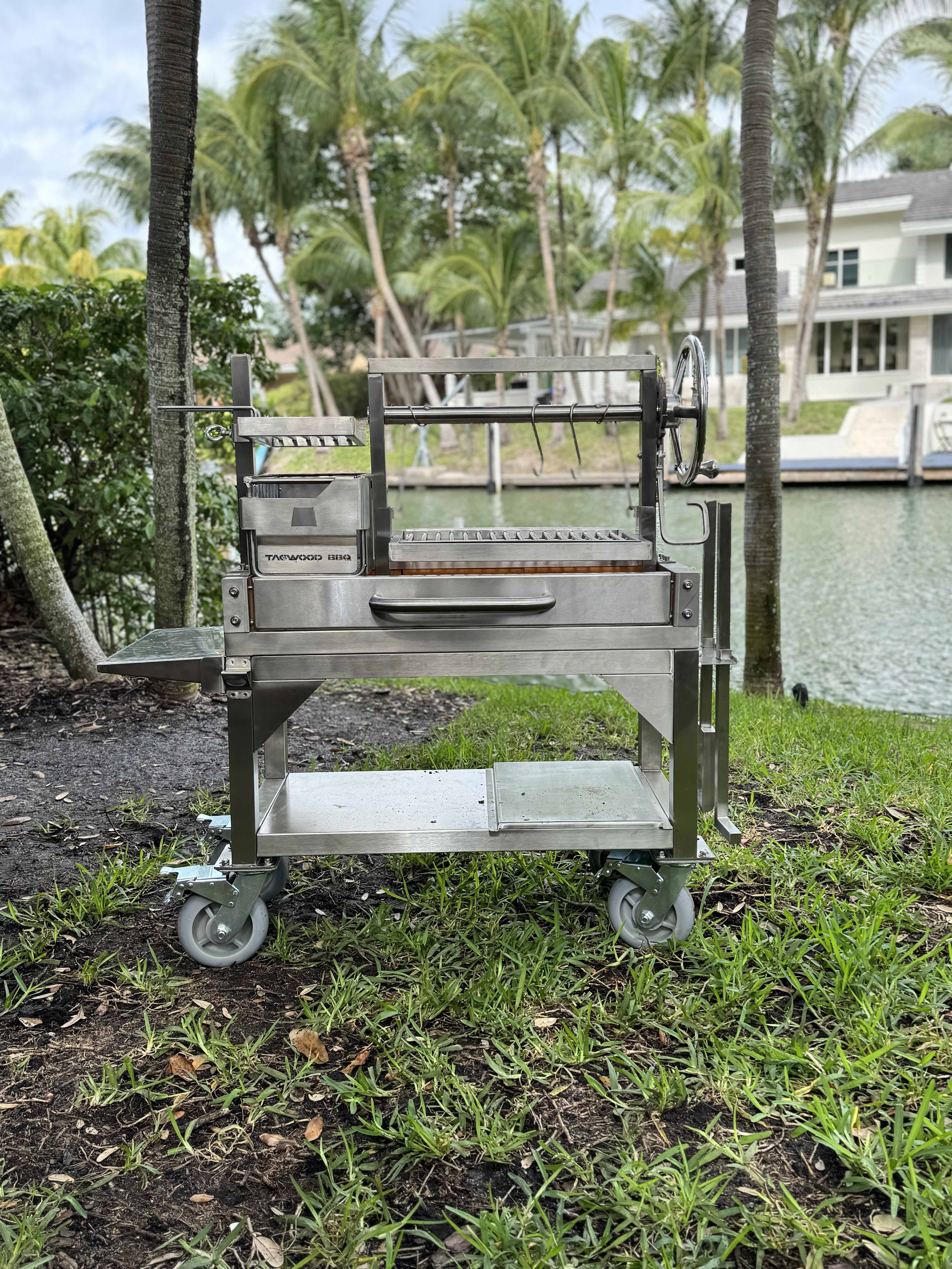 Tagwood BBQ Argentine Santa Maria Wood Fire & Charcoal Gaucho Grill | BBQ03SS MINI - - TAGWOOD BBQ