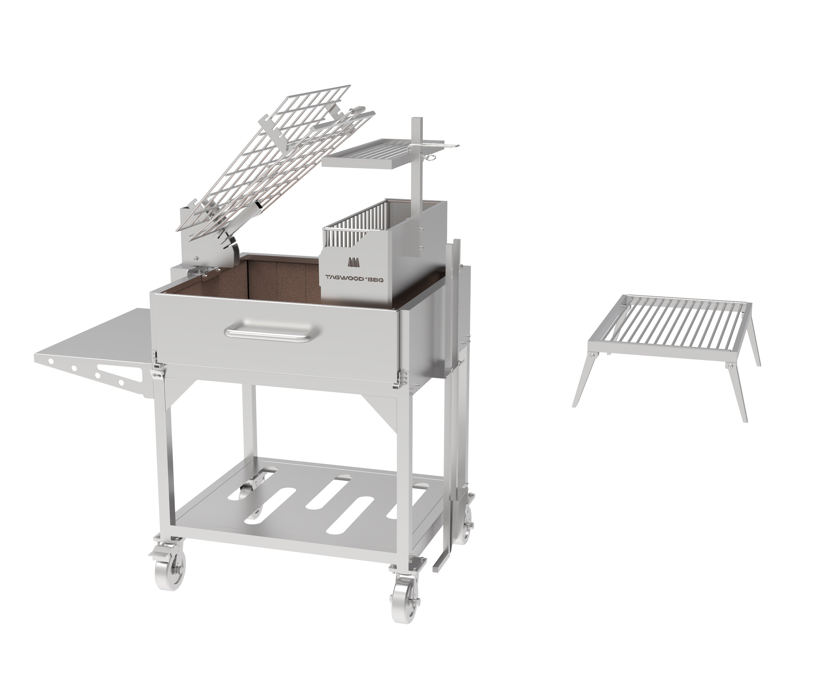 Tagwood BBQ Argentine Clamp Grill with firebox | BBQ33SS -- PRE-ORDER - TAGWOOD BBQ