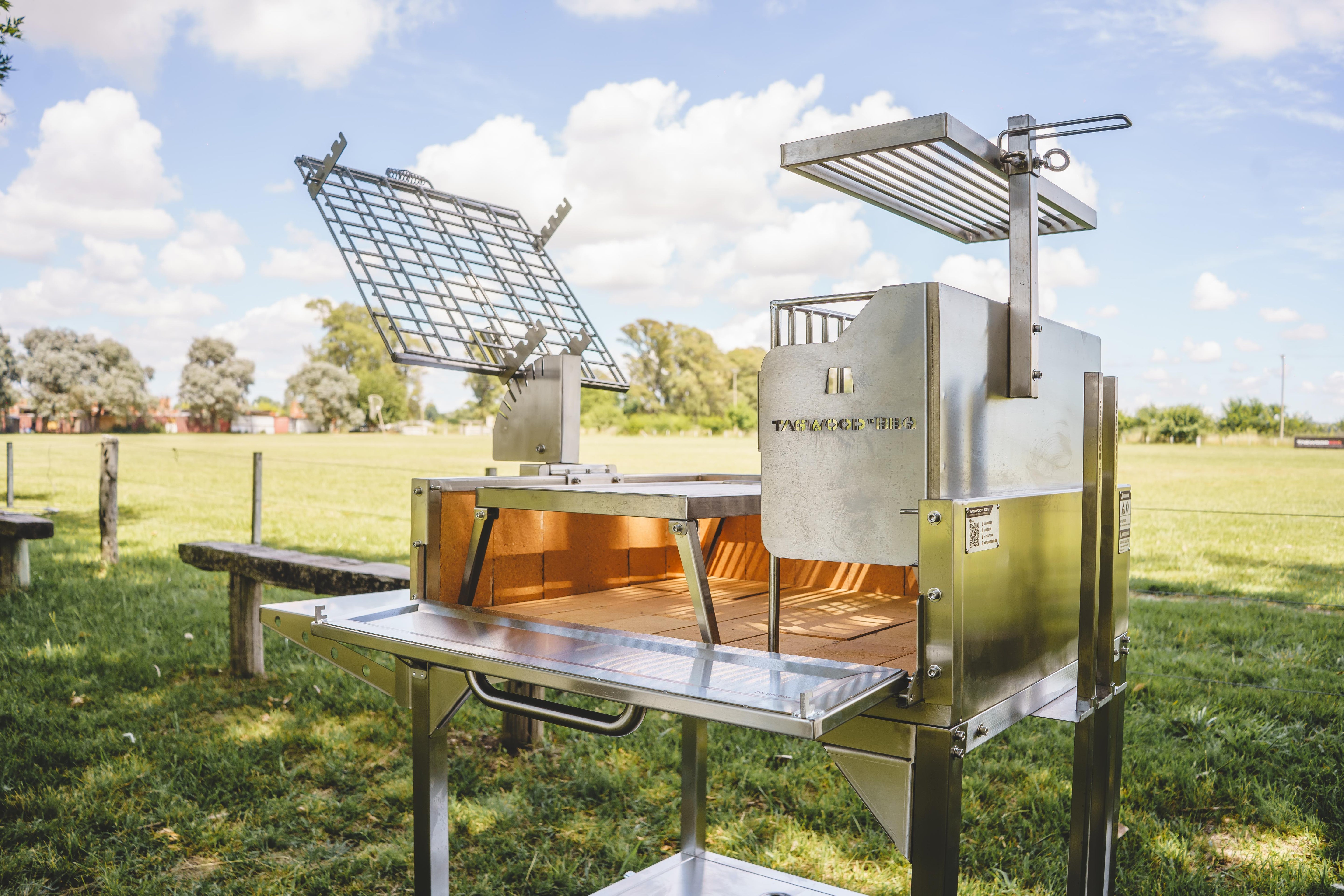 Tagwood BBQ Argentine Clamp Grill with firebox | BBQ33SS -- - TAGWOOD BBQ