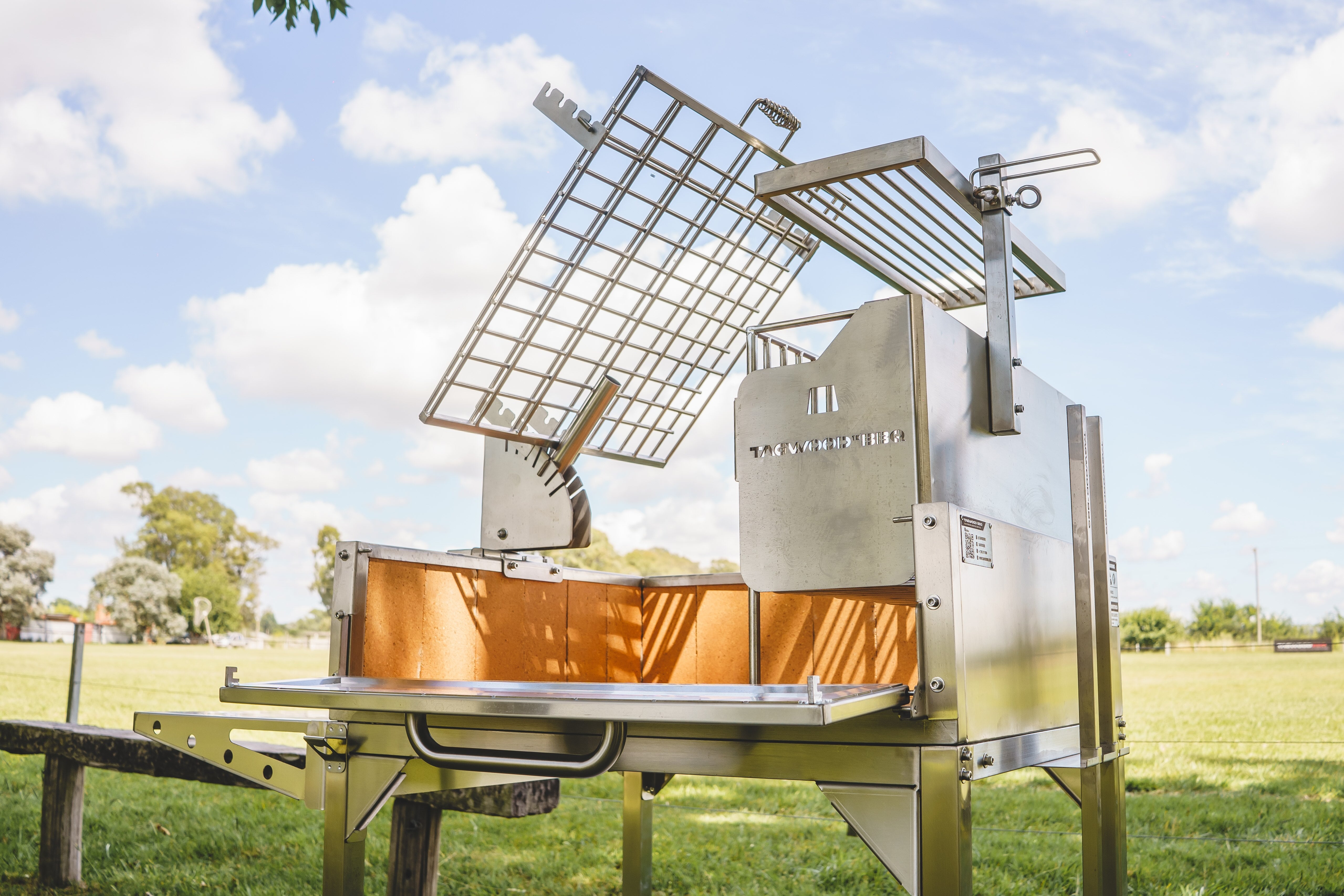 Tagwood BBQ Argentine Clamp Grill with firebox | BBQ33SS -- - TAGWOOD BBQ