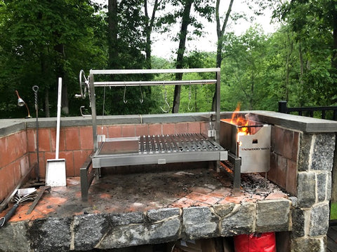 Tagwood BBQ Insert Style Argentine Santa Maria Wood Fire & Charcoal Gaucho Grill without firebricks | BBQ09SS -- - TAGWOOD BBQ
