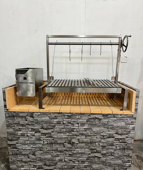 Tagwood BBQ Insert Style Argentine Santa Maria Wood Fire & Charcoal Gaucho Grill without firebricks | BBQ09SS -- - TAGWOOD BBQ STORES