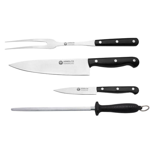 BOKER Premiun Meat Fork, Carving & Steak Knives & Sharpening Tool Set | KF02 - TAGWOOD BBQ STORES