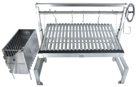 Tagwood BBQ Insert Style Argentine Santa Maria Wood Fire & Charcoal Gaucho Grill without firebricks | BBQ09SS -- - TAGWOOD BBQ STORES