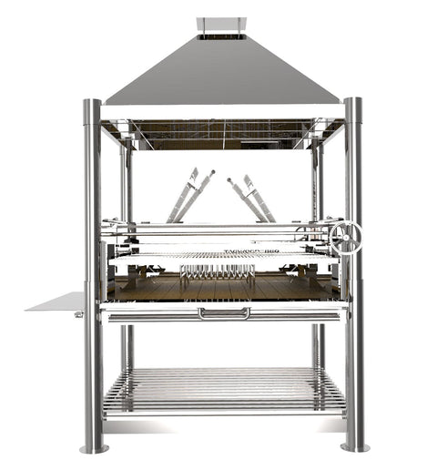 Tagwood BBQ XL Argentine Santa Maria Wood Fire & Charcoal Gaucho Grill all Stainless Steel | BBQ22SS - TAGWOOD BBQ STORES