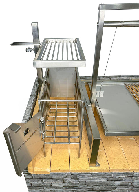 Tagwood BBQ Insert Style Argentine Santa Maria Wood Fire & Charcoal Gaucho Grill without firebricks | BBQ09SS -- - TAGWOOD BBQ STORES