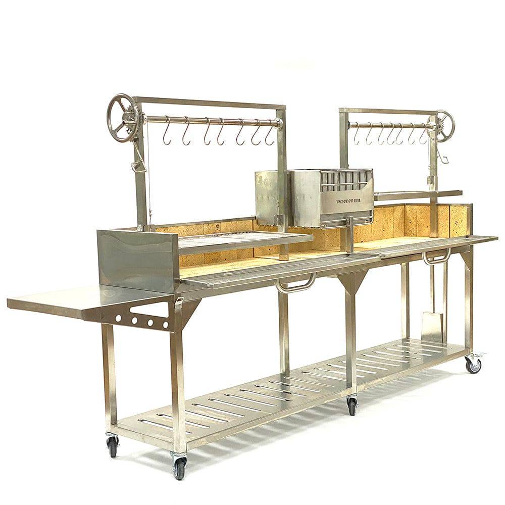 Tagwood BBQ Double Argentine Santa Maria Wood Fire & Charcoal Gaucho Grill | BBQ04SS - SPECIAL ORDER ONLY - Estimated 14-20 weeks - TAGWOOD BBQ STORES