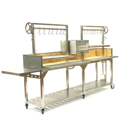 Tagwood BBQ Double Argentine Santa Maria Wood Fire & Charcoal Gaucho Grill | BBQ04SS - SPECIAL ORDER ONLY - Estimated 14-20 weeks - TAGWOOD BBQ STORES