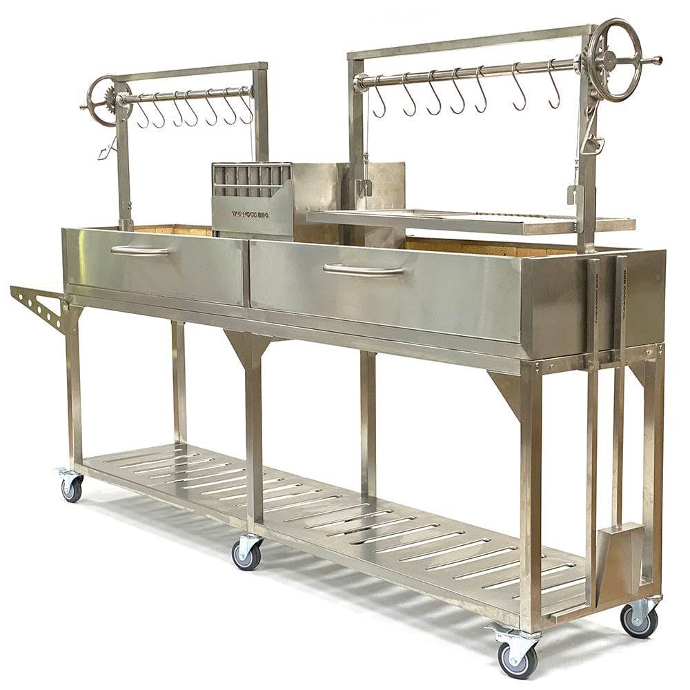 Tagwood BBQ Double Argentine Santa Maria Wood Fire & Charcoal Gaucho Grill | BBQ04SS - SPECIAL ORDER ONLY - Estimated 14-20 weeks - TAGWOOD BBQ STORES