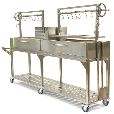 Tagwood BBQ Double Argentine Santa Maria Wood Fire & Charcoal Gaucho Grill | BBQ04SS - SPECIAL ORDER ONLY - Estimated 14-20 weeks - TAGWOOD BBQ STORES