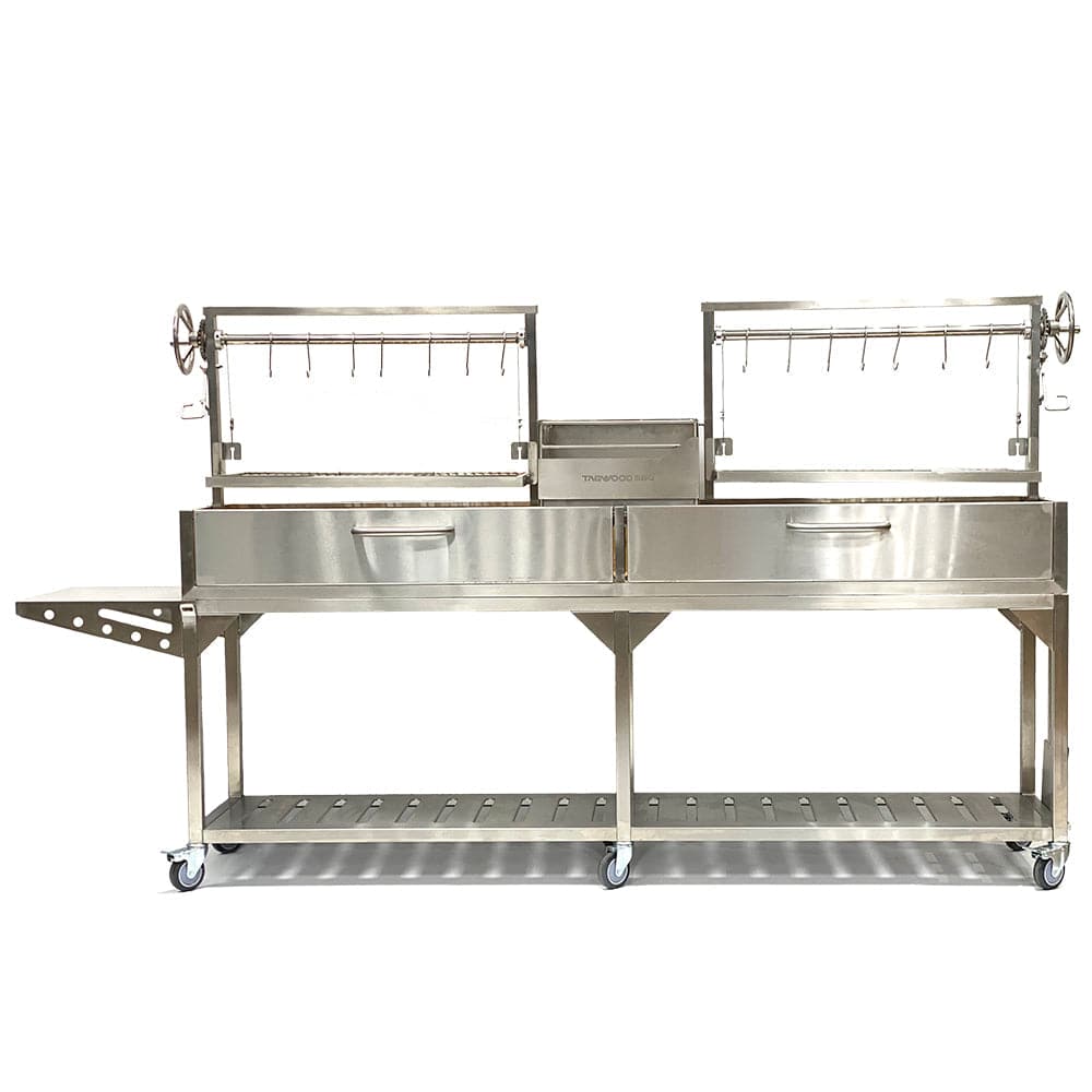 Tagwood BBQ Double Argentine Santa Maria Wood Fire & Charcoal Gaucho Grill | BBQ04SS - SPECIAL ORDER ONLY - Estimated 14-20 weeks - TAGWOOD BBQ STORES