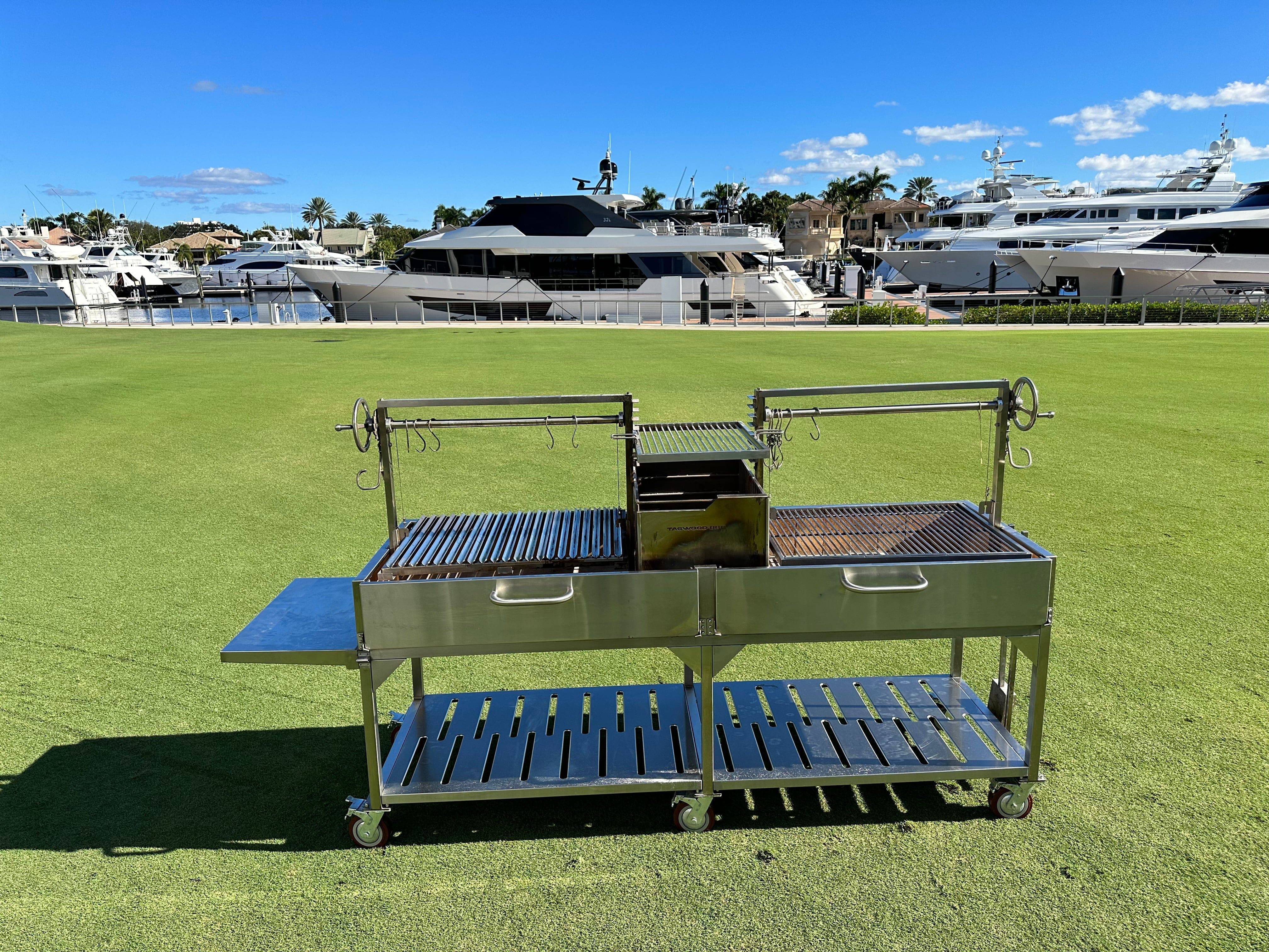 Tagwood BBQ Double Argentine Santa Maria Wood Fire & Charcoal Gaucho Grill | BBQ24SS - OPEN FIRE COOKING - - TAGWOOD BBQ STORES