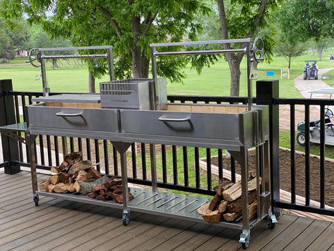 Tagwood BBQ Double Argentine Santa Maria Wood Fire & Charcoal Gaucho Grill | BBQ04SS - SPECIAL ORDER ONLY - Estimated 14-20 weeks - TAGWOOD BBQ STORES