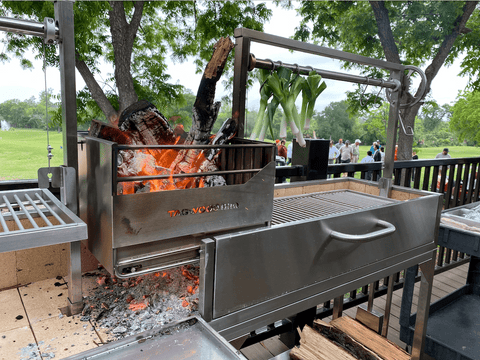Tagwood BBQ Double Argentine Santa Maria Wood Fire & Charcoal Gaucho Grill | BBQ04SS - SPECIAL ORDER ONLY - Estimated 14-20 weeks - TAGWOOD BBQ STORES