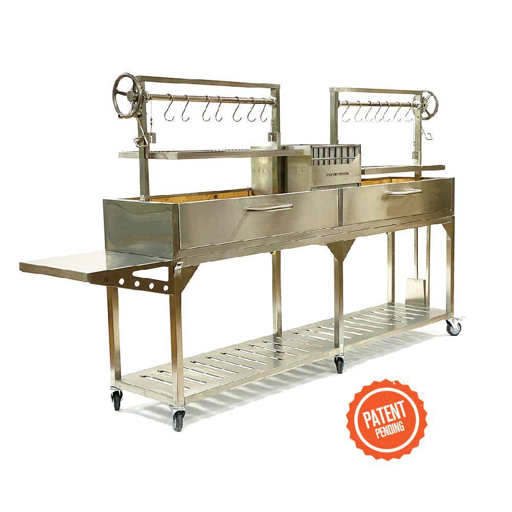 Tagwood BBQ Double Argentine Santa Maria Wood Fire & Charcoal Gaucho Grill | BBQ04SS - SPECIAL ORDER ONLY - Estimated 14-20 weeks - TAGWOOD BBQ STORES
