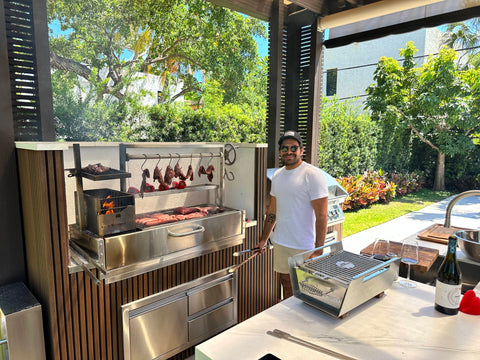 built-in outdoor grill