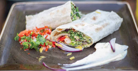 grilled shrimp caesar wraps