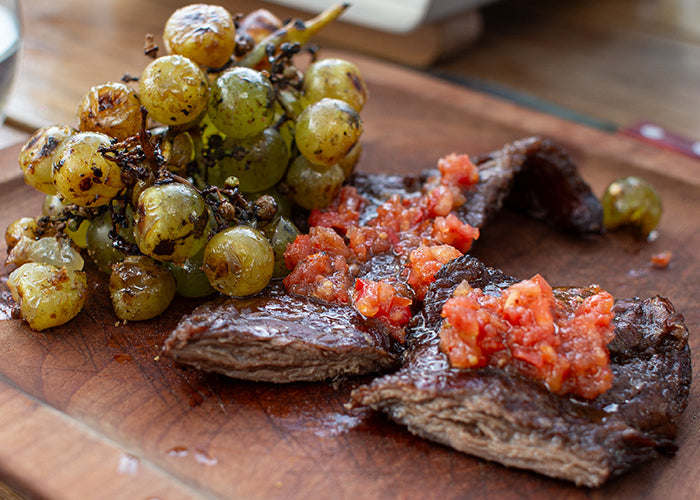 21 - Skirt Steak With Llajua Sauce And Burnt Grapes