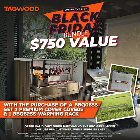 Tagwood BBQ Santa Maria Argentine Wood Fire & Charcoal Gaucho Grill Built in | BBQ05SS--