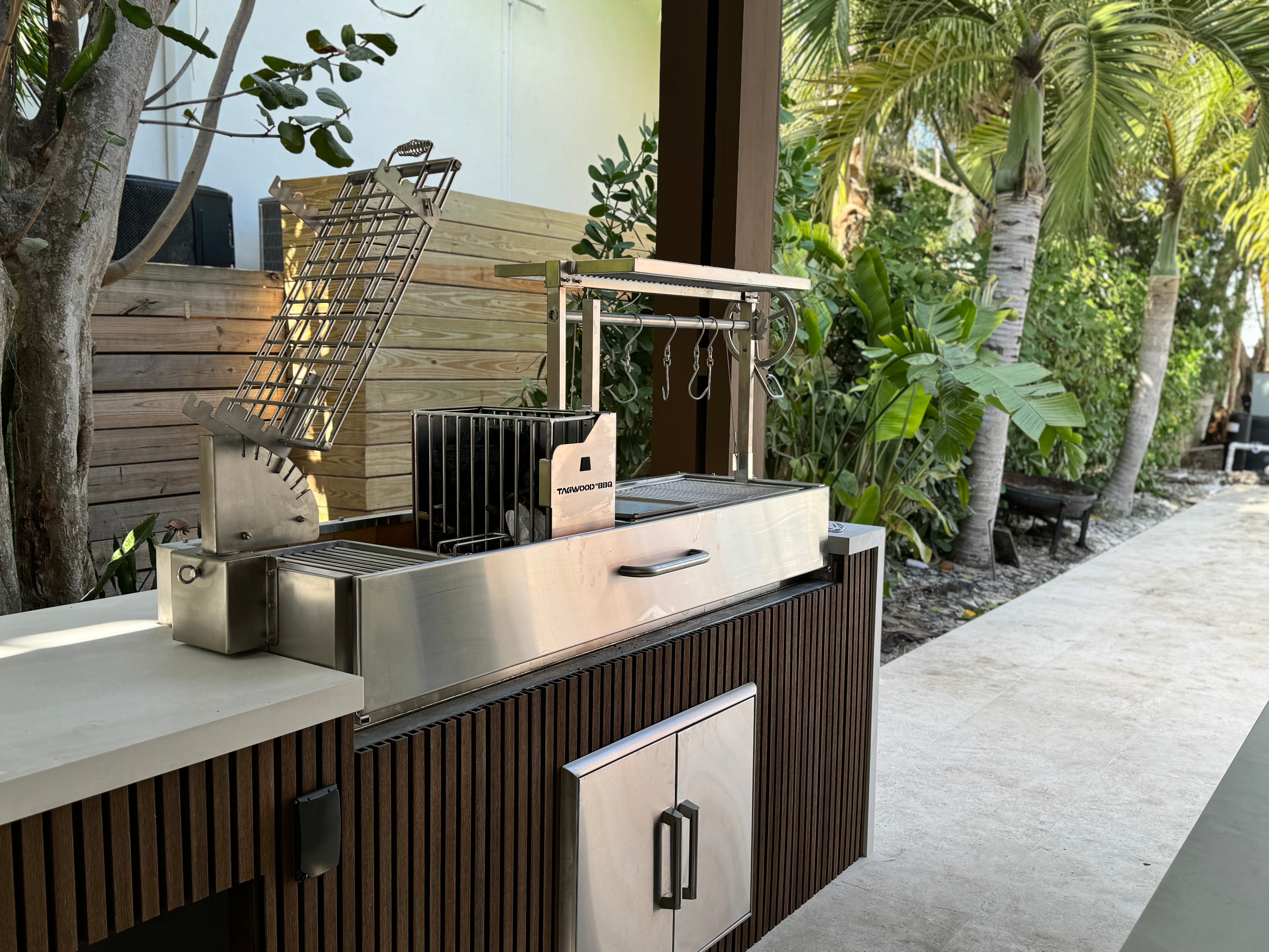 Tagwood BBQ Fully Assembled Argentine Santa Maria Wood Fire & Charcoal  Grill - All Stainless Steel - BBQ03SSF