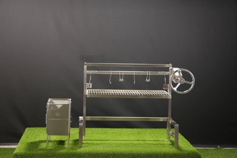 Tagwood BBQ Insert Style Argentine Santa Maria Wood Fire & Charcoal Gaucho Grill without firebricks | BBQ09SS - - TAGWOOD BBQ