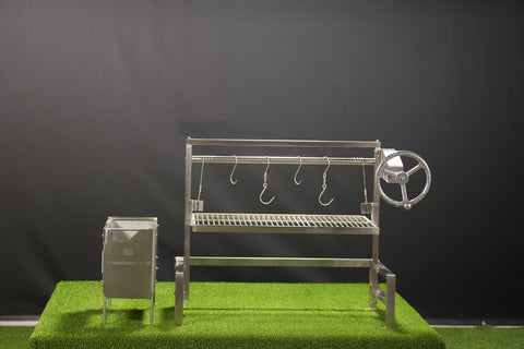 Tagwood BBQ Insert Style Argentine Santa Maria Wood Fire & Charcoal Gaucho Grill without firebricks | BBQ09SS - - TAGWOOD BBQ