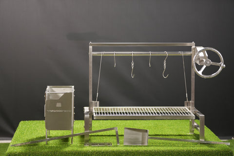 Tagwood BBQ Insert Style Argentine Santa Maria Wood Fire & Charcoal Gaucho Grill without firebricks | BBQ09SS - - TAGWOOD BBQ